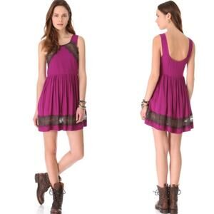 Free People Georgia Lace Plum Dress